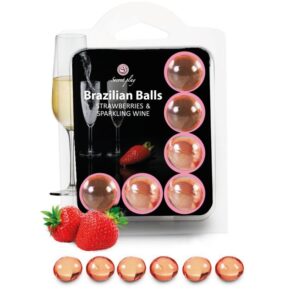 Secretplay Set 6 Brazilians Balls Strawberries With Cava 8435097733869