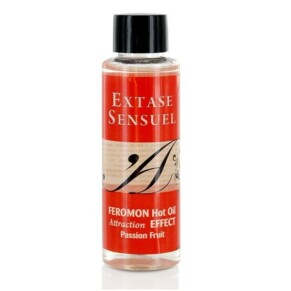 Dầu massage hiệu ứng nhiệt Extase Sensual với pheromone chanh leo 100 ml 8436533093615
