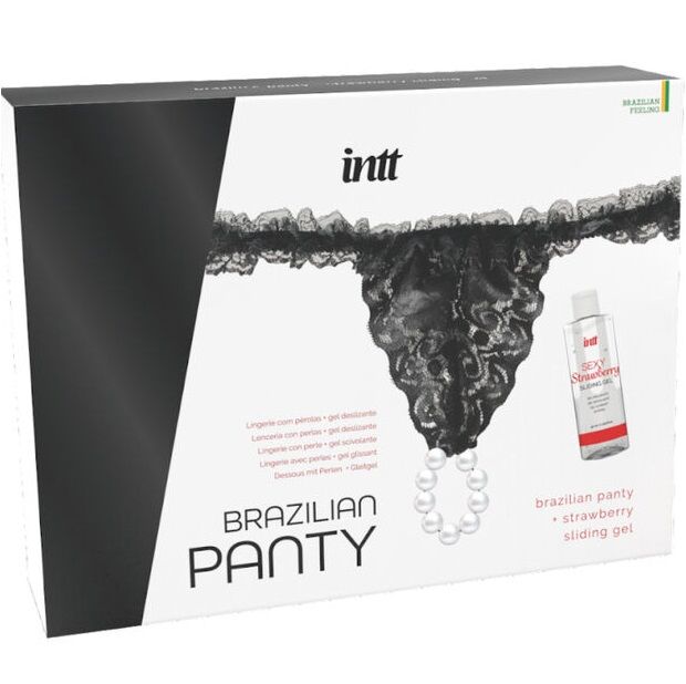 Gel bôi trơn Intt Brazil với dải đen và ngọc trai 50 ml 12 intt releases brazilian black panty with pearls and lubricant gel 50 ml 43470 4