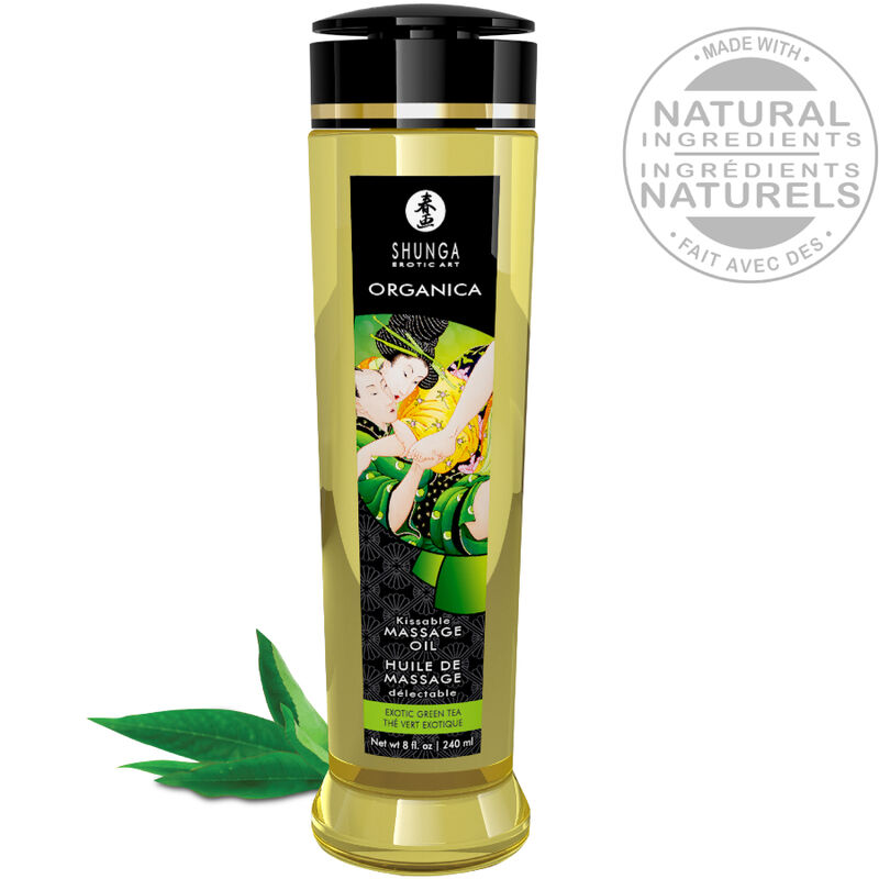 Dầu Massage Hữu Cơ Shunga Trà Xanh 240 ml 6 shunga organic massage oil green tea 240 ml 46368