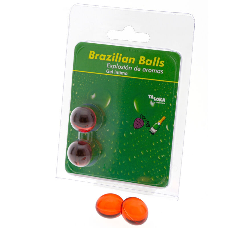 Gel tình dục Taloka 2 Balls Dâu Tây & Sâm Panh 6 taloka 2 brazilian balls strawberries champagne intimate gel 40698